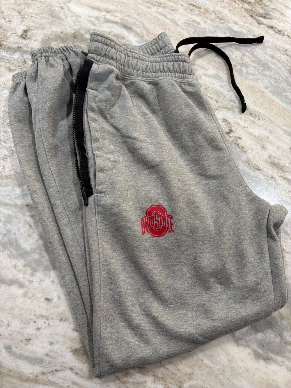 Nike Men's Gray Sweatpants with Red Ohio State Logo